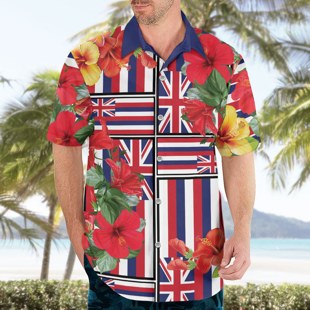 Hawaii Hibiscus Lei Hawaiian Shirt Hawaiian Flag Motif