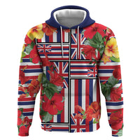 Hawaii Hibiscus Lei Hoodie Hawaiian Flag Motif
