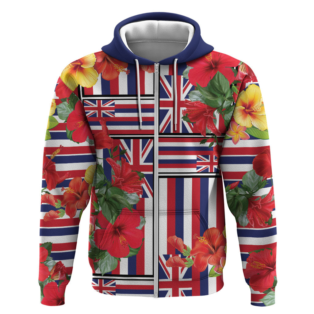 Hawaii Hibiscus Lei Hoodie Hawaiian Flag Motif