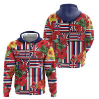 Hawaii Hibiscus Lei Hoodie Hawaiian Flag Motif