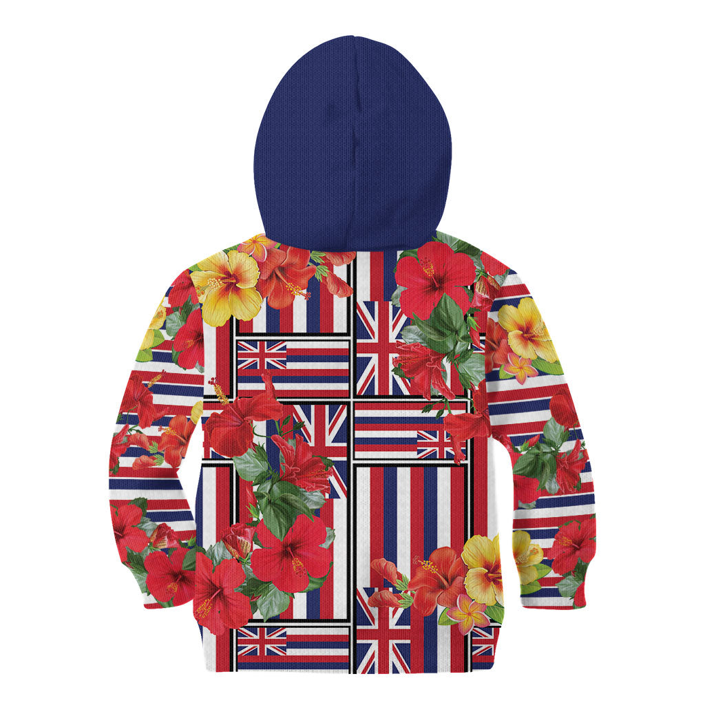 Hawaii Hibiscus Lei Kid Hoodie Hawaiian Flag Motif