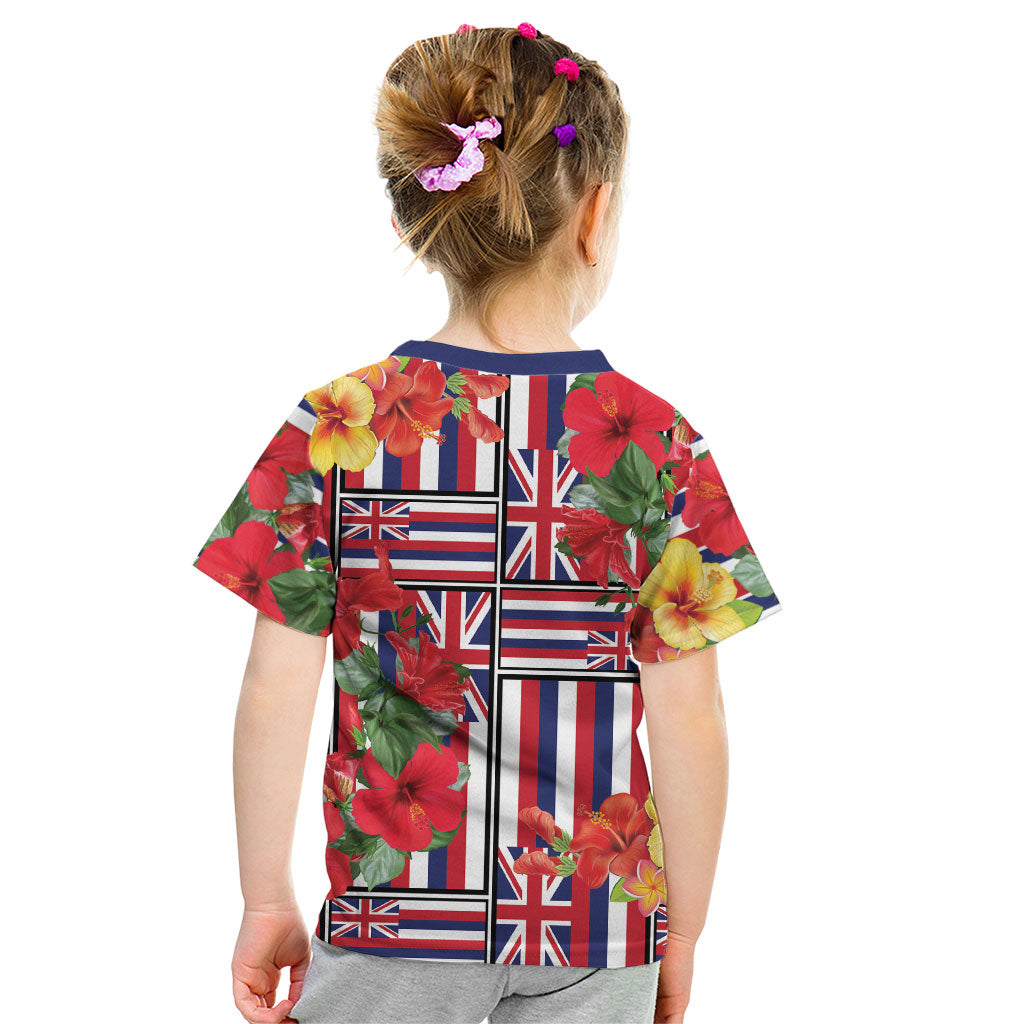 Hawaii Hibiscus Lei Kid T Shirt Hawaiian Flag Motif