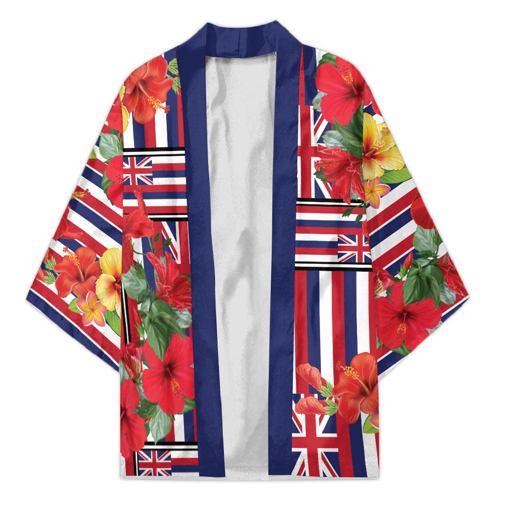 Hawaii Hibiscus Lei Kimono Hawaiian Flag Motif