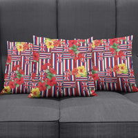 Hawaii Hibiscus Lei Pillow Cover Hawaiian Flag Motif