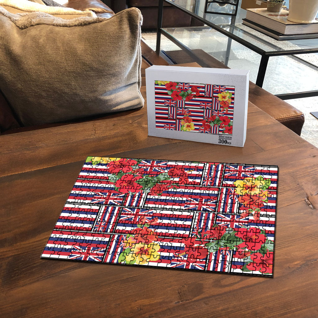 Hawaii Hibiscus Lei Puzzle Hawaiian Flag Motif