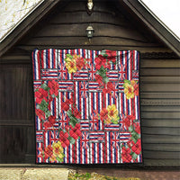 Hawaii Hibiscus Lei Quilt Hawaiian Flag Motif