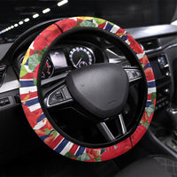 Hawaii Hibiscus Lei Steering Wheel Cover Hawaiian Flag Motif