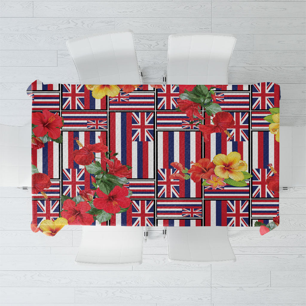 Hawaii Hibiscus Lei Tablecloth Hawaiian Flag Motif LT9 Red - Polynesian Pride