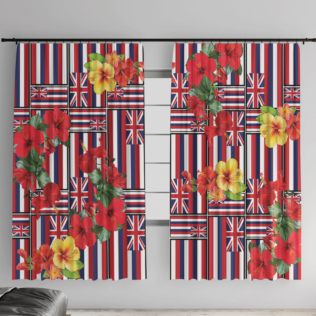 Hawaii Hibiscus Lei Window Curtain Hawaiian Flag Motif