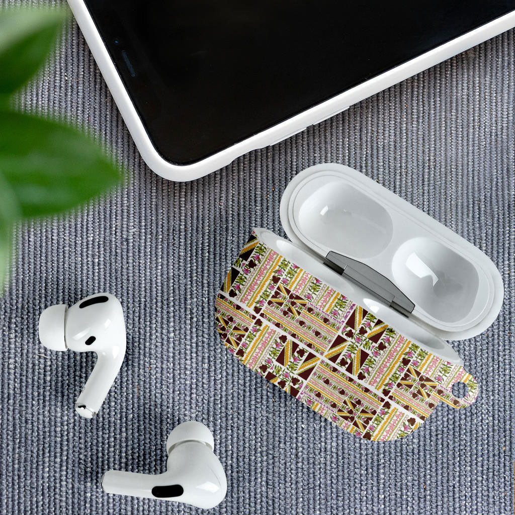 Hawaii Lokelani Pikake Lei AirPods Case Hawaiian Flag Motif