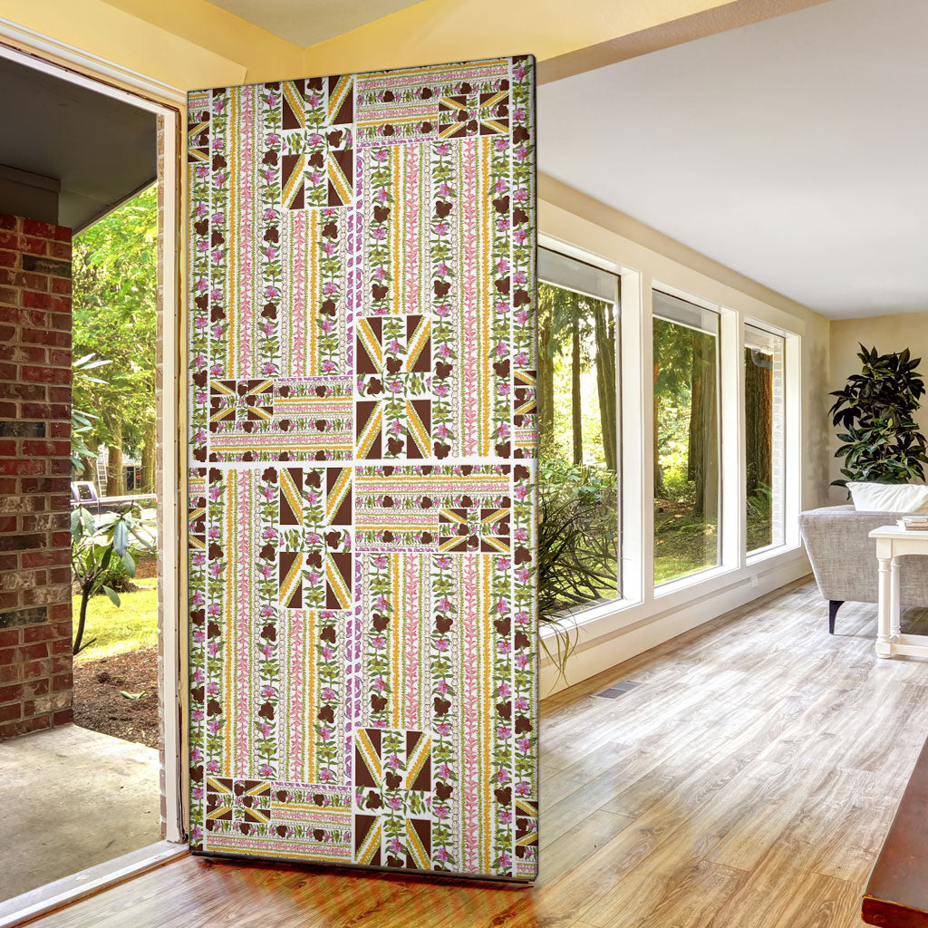 Hawaii Lokelani Pikake Lei Door Cover Hawaiian Flag Motif