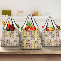 Hawaii Lokelani Pikake Lei Grocery Bag Hawaiian Flag Motif