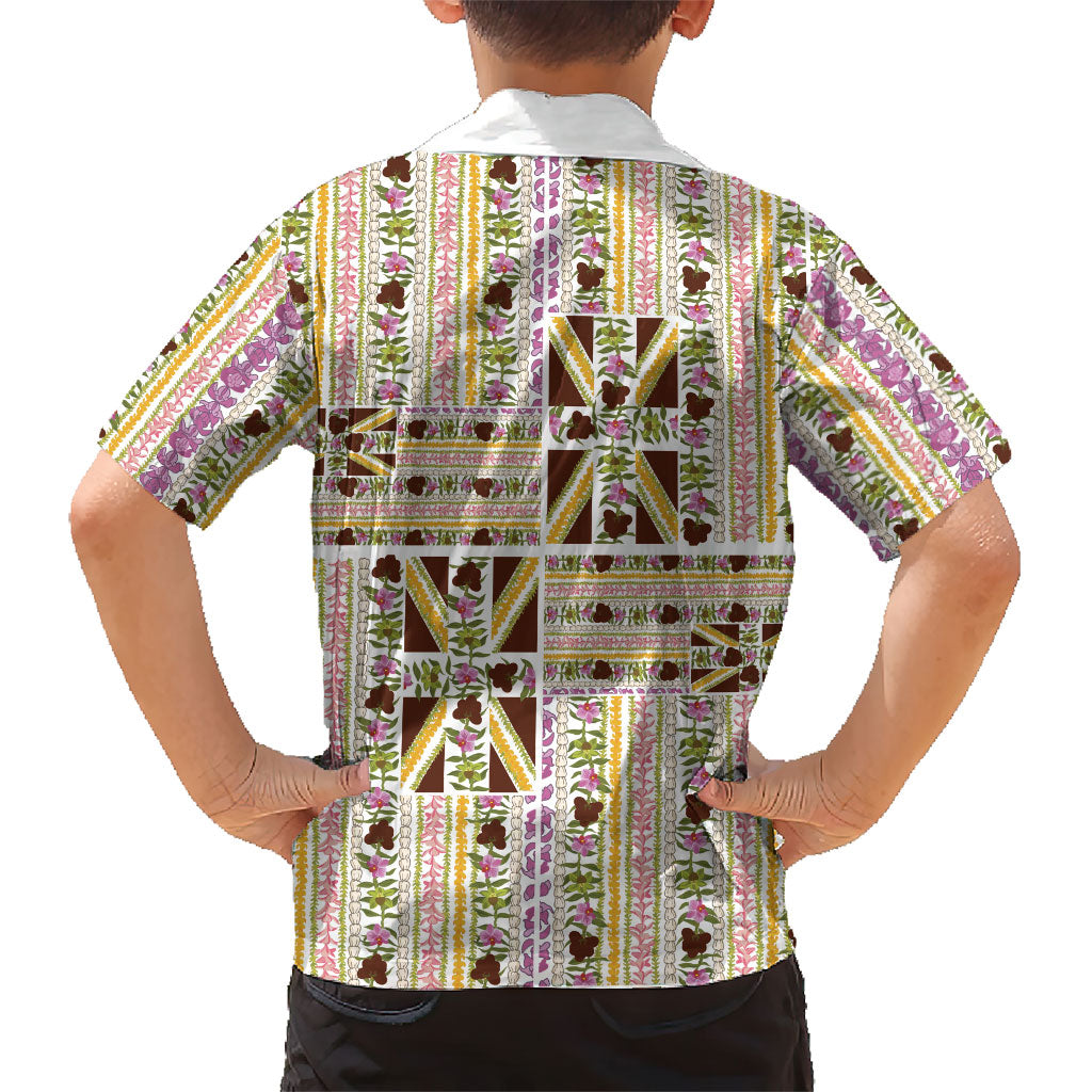 Hawaii Lokelani Pikake Lei Hawaiian Shirt Hawaiian Flag Motif