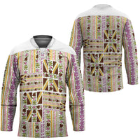 Hawaii Lokelani Pikake Lei Hockey Jersey Hawaiian Flag Motif