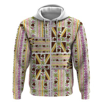Hawaii Lokelani Pikake Lei Hoodie Hawaiian Flag Motif