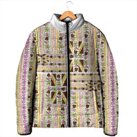 Hawaii Lokelani Pikake Lei Padded Jacket Hawaiian Flag Motif