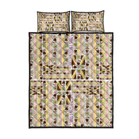 Hawaii Lokelani Pikake Lei Quilt Bed Set Hawaiian Flag Motif