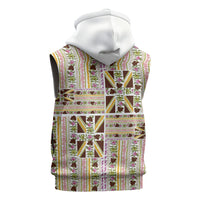 Hawaii Lokelani Pikake Lei Sleeveless Hoodie Hawaiian Flag Motif LT9 - Polynesian Pride