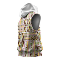 Hawaii Lokelani Pikake Lei Sleeveless Hoodie Hawaiian Flag Motif LT9 - Polynesian Pride