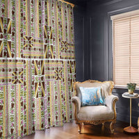 Hawaii Lokelani Pikake Lei Window Curtain Hawaiian Flag Motif
