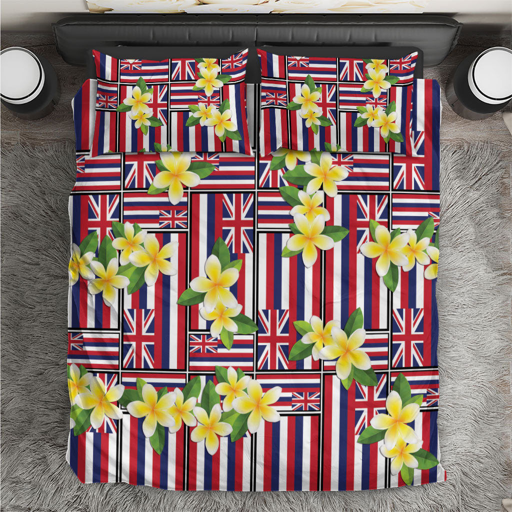 Hawaii Plumeria Lei Bedding Set Hawaiian Flag Motif LT9 Red - Polynesian Pride