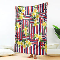 Hawaii Plumeria Lei Blanket Hawaiian Flag Motif