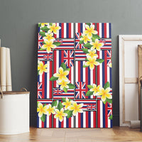 Hawaii Plumeria Lei Canvas Wall Art Hawaiian Flag Motif