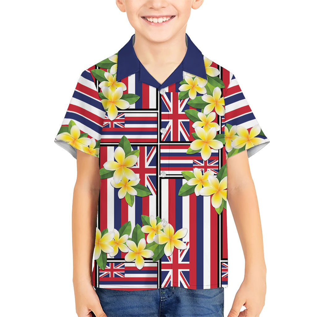 Hawaii Plumeria Lei Family Matching Summer Maxi Dress and Hawaiian Shirt Hawaiian Flag Motif