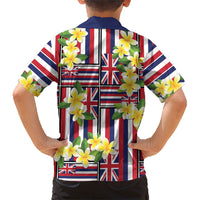 Hawaii Plumeria Lei Family Matching Tank Maxi Dress and Hawaiian Shirt Hawaiian Flag Motif