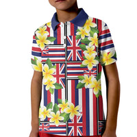 Hawaii Plumeria Lei Kid Polo Shirt Hawaiian Flag Motif LT9 Kid Red - Polynesian Pride