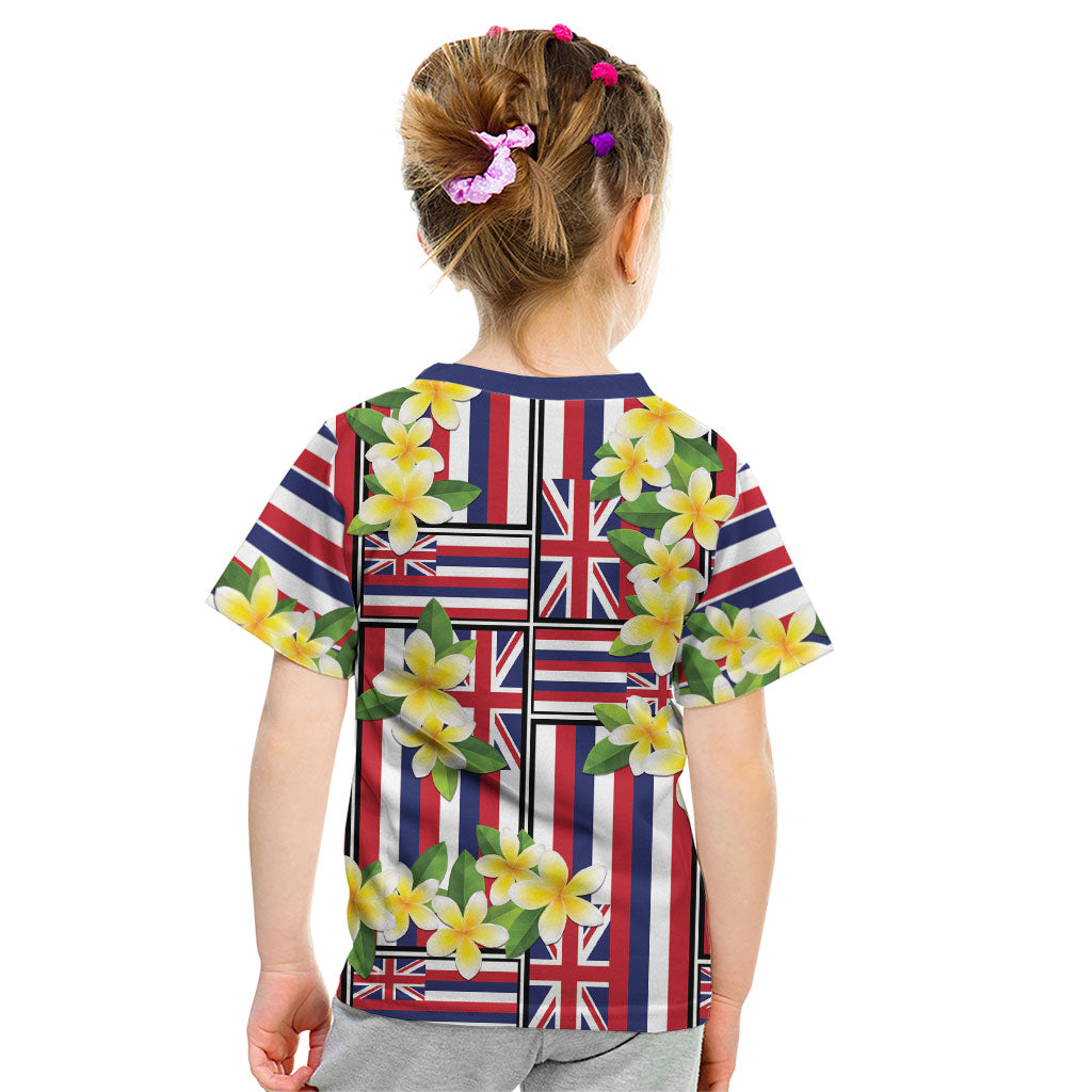 Hawaii Plumeria Lei Kid T Shirt Hawaiian Flag Motif