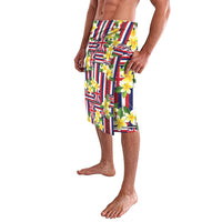 Hawaii Plumeria Lei Lavalava Hawaiian Flag Motif