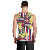 Hawaii Plumeria Lei Men Tank Top Hawaiian Flag Motif