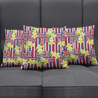 Hawaii Plumeria Lei Pillow Cover Hawaiian Flag Motif