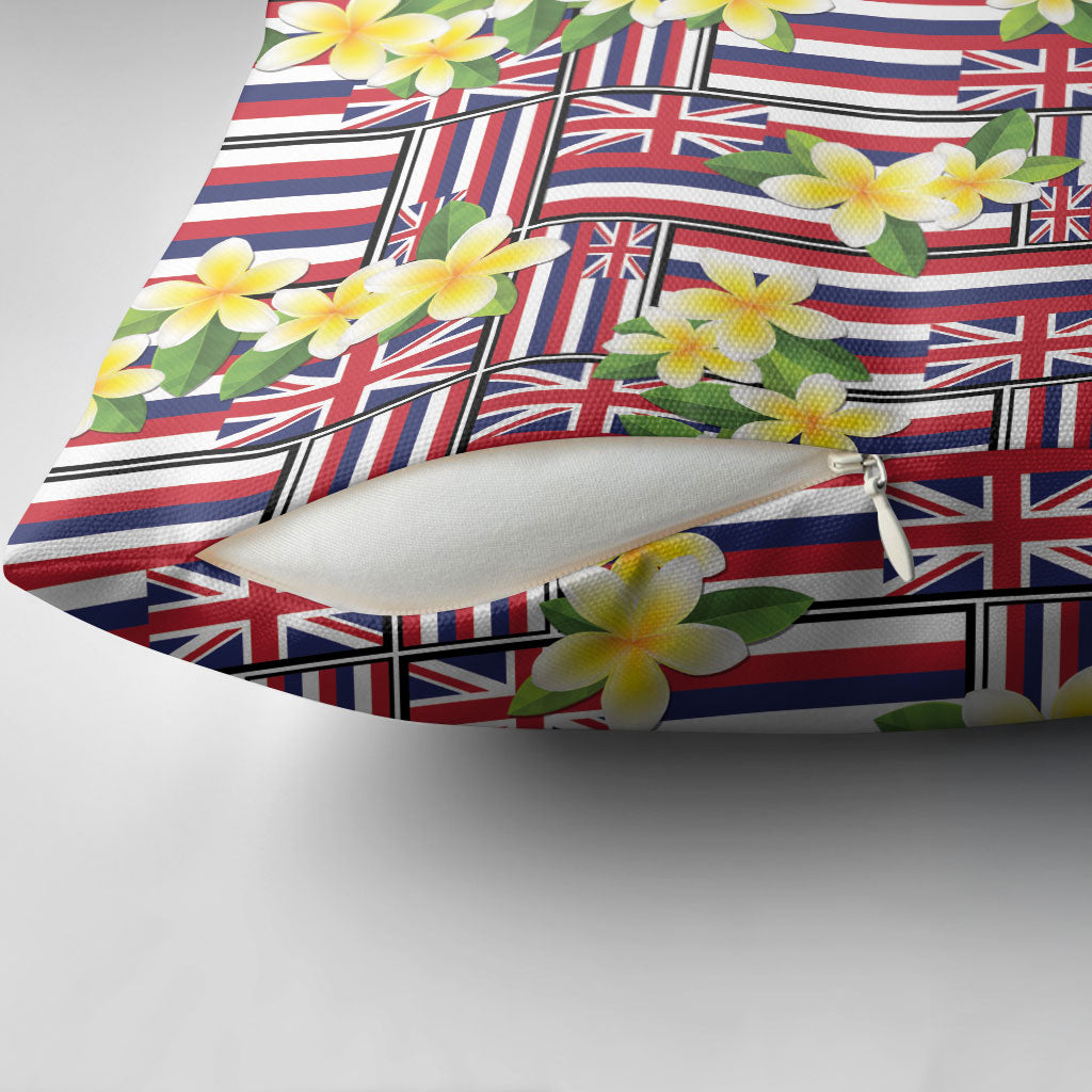 Hawaii Plumeria Lei Pillow Cover Hawaiian Flag Motif