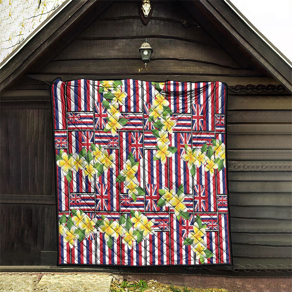 Hawaii Plumeria Lei Quilt Hawaiian Flag Motif