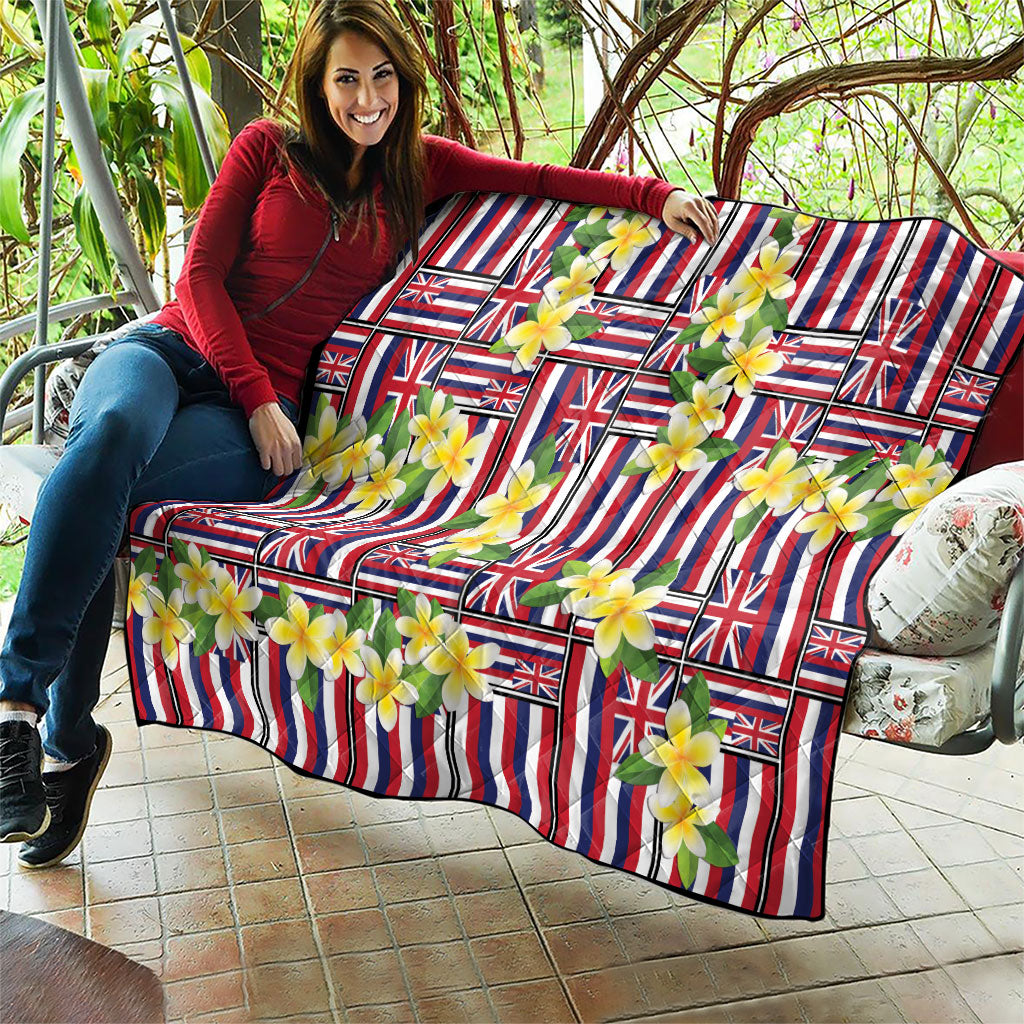 Hawaii Plumeria Lei Quilt Hawaiian Flag Motif