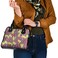Hawaii Plumeria Lei Shoulder Handbag Hawaiian Flag Motif