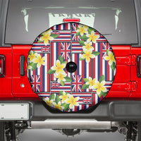 Hawaii Plumeria Lei Spare Tire Cover Hawaiian Flag Motif