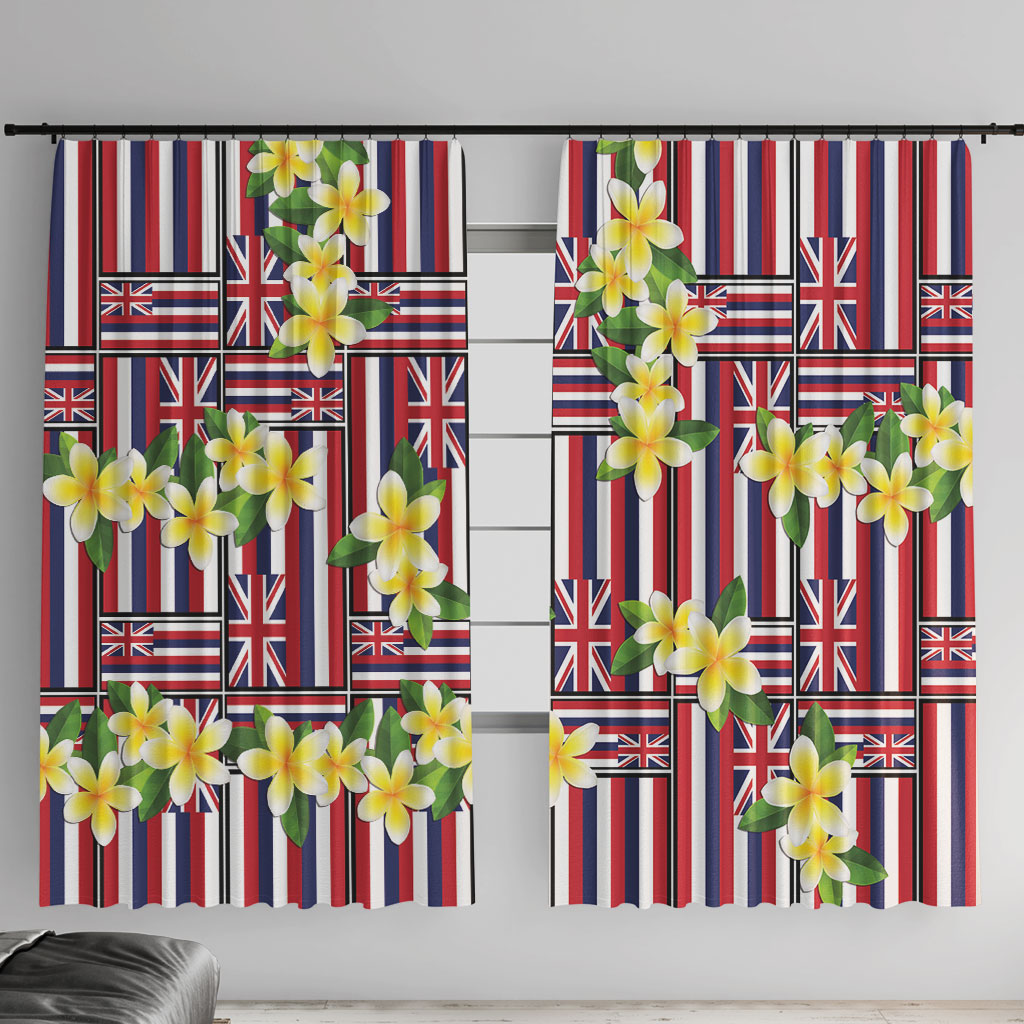 Hawaii Plumeria Lei Window Curtain Hawaiian Flag Motif