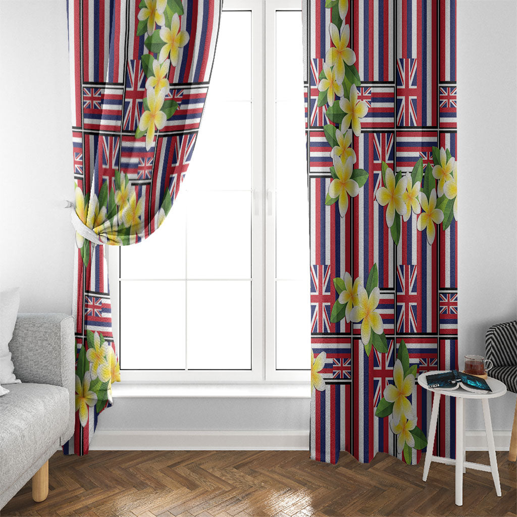 Hawaii Plumeria Lei Window Curtain Hawaiian Flag Motif