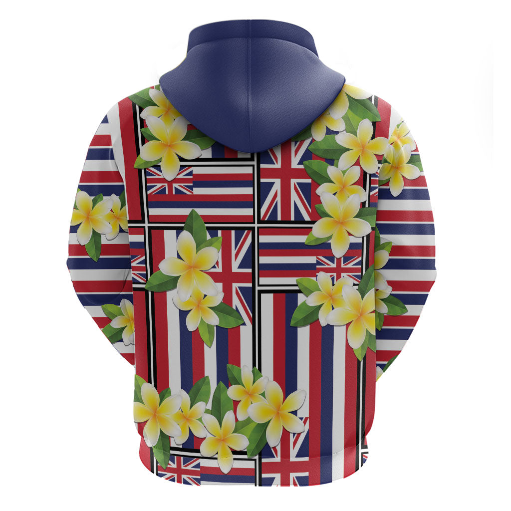 Hawaii Plumeria Lei Zip Hoodie Hawaiian Flag Motif