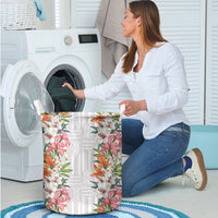 Hawaii Tropical Twist Lei Laundry Basket Hawaiian Flag Motif