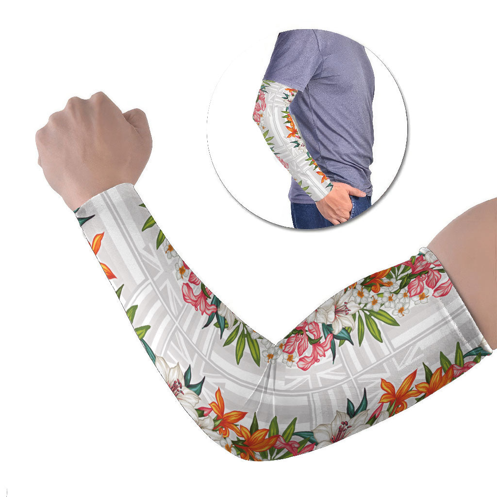 Hawaii Tropical Twist Lei Arm Sleeves Hawaiian Flag Motif