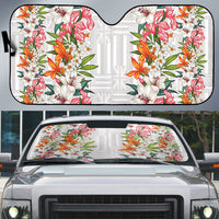 Hawaii Tropical Twist Lei Auto Sun Shade Hawaiian Flag Motif