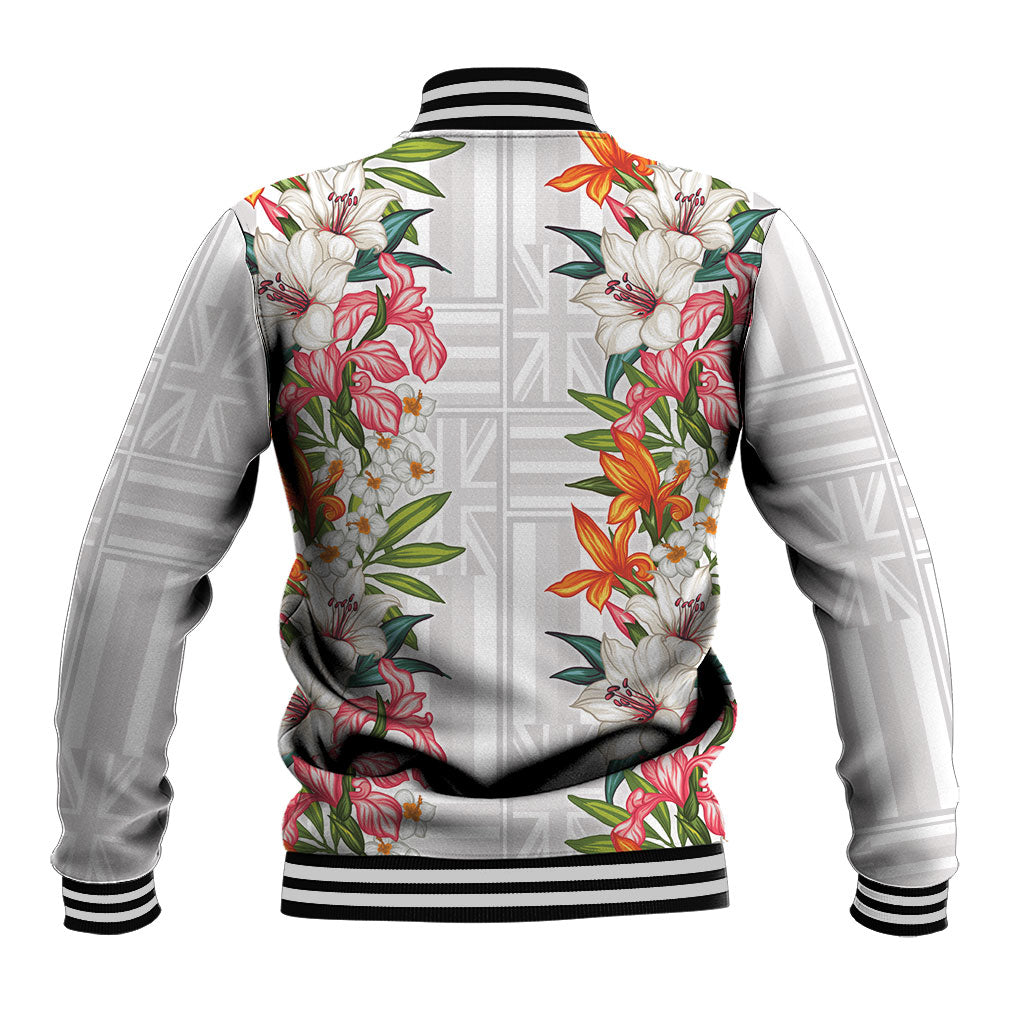 Hawaii Tropical Twist Lei Baseball Jacket Hawaiian Flag Motif