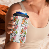 Hawaii Tropical Twist Lei 4 in 1 Can Cooler Tumbler Hawaiian Flag Motif LT9 - Polynesian Pride