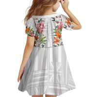 Hawaii Tropical Twist Lei Family Matching Off Shoulder Short Dress and Hawaiian Shirt Hawaiian Flag Motif