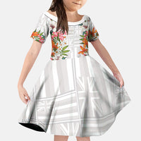 Hawaii Tropical Twist Lei Family Matching Summer Maxi Dress and Hawaiian Shirt Hawaiian Flag Motif
