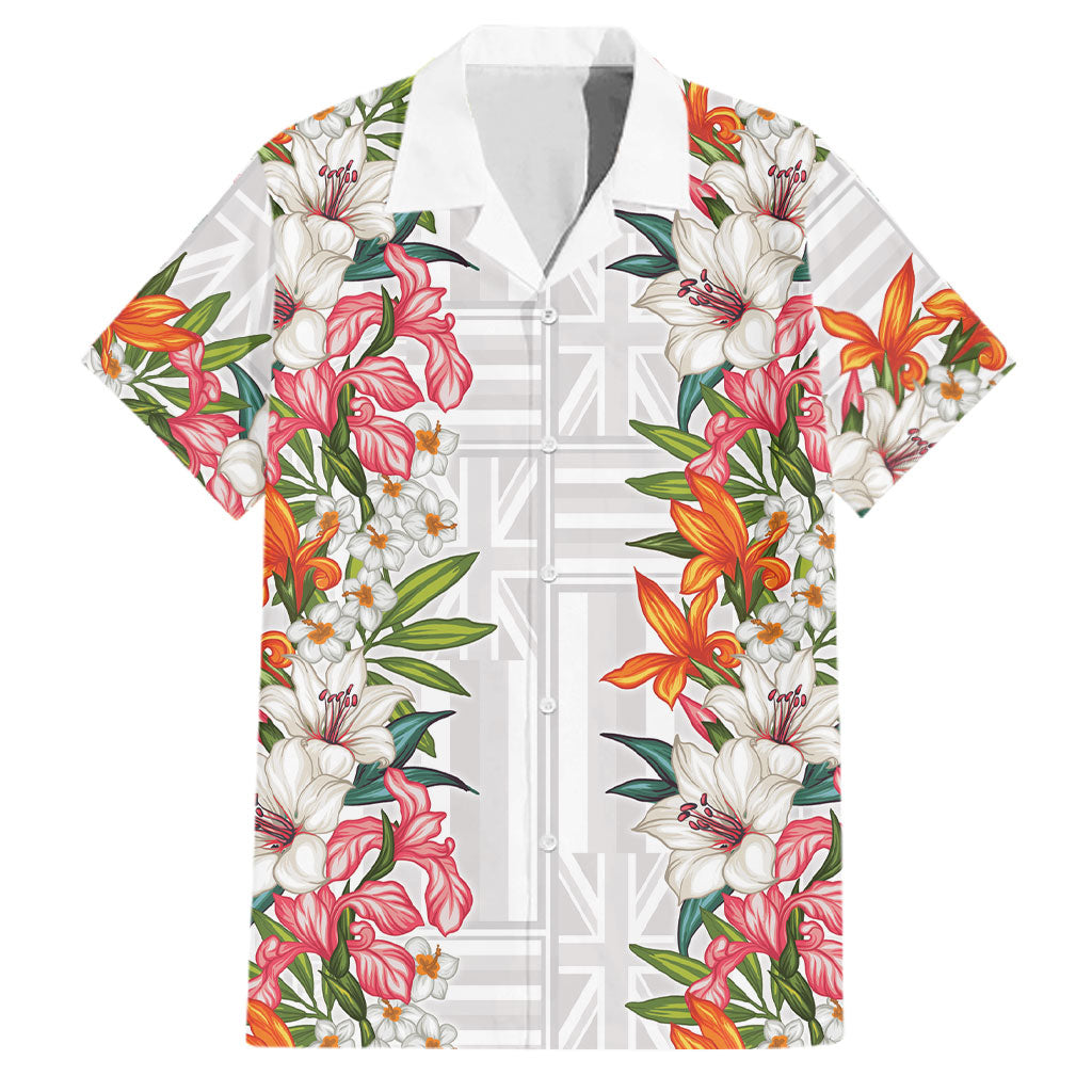 Hawaii Tropical Twist Lei Family Matching Summer Maxi Dress and Hawaiian Shirt Hawaiian Flag Motif